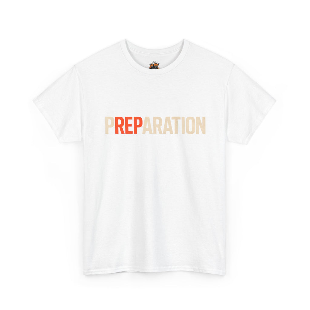 Preparation Graphic Tee — Bold Retro Typography T-Shirt