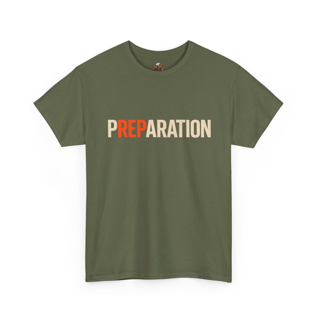 Preparation Graphic Tee — Bold Retro Typography T-Shirt